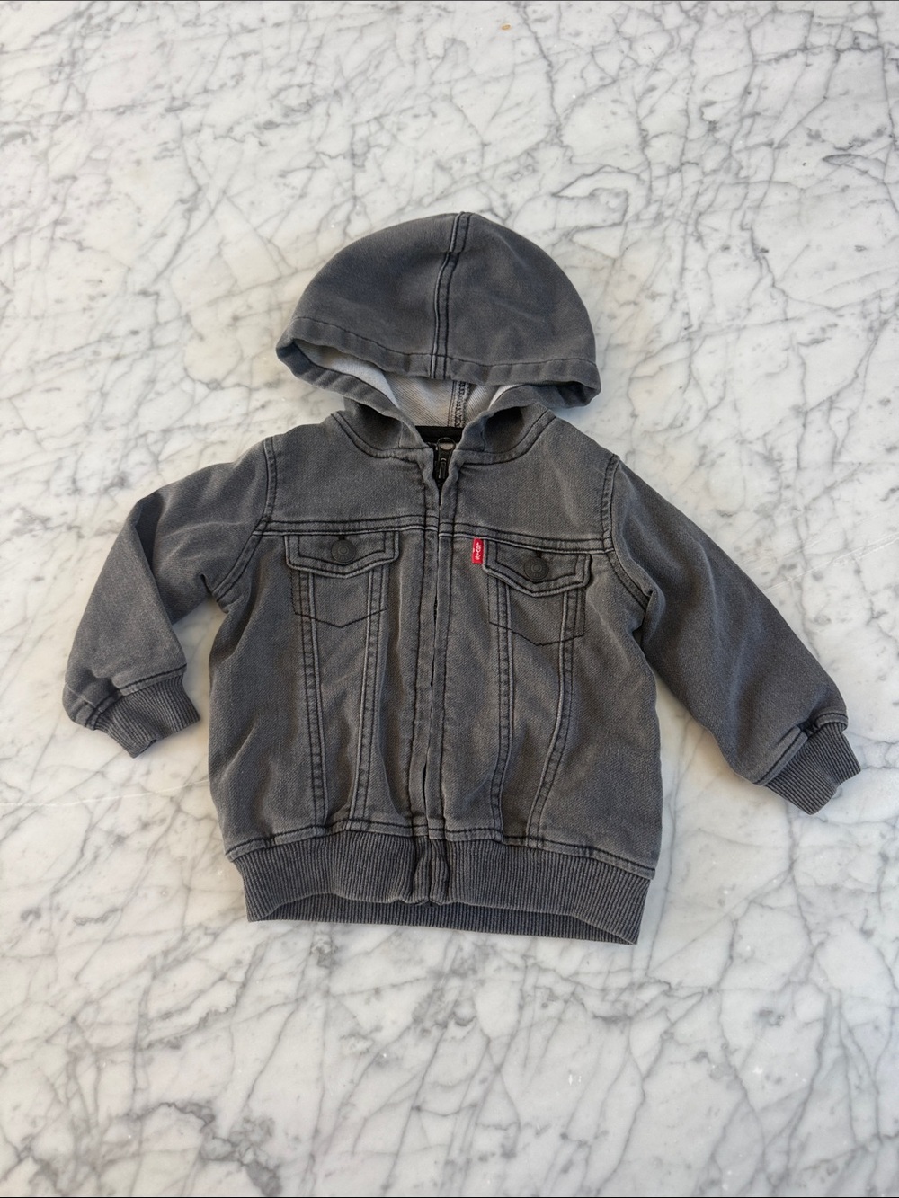 Levi's Knit Zip Up Hoodie Size 12 Months Super Soft Versatile - Picture 1 of 5